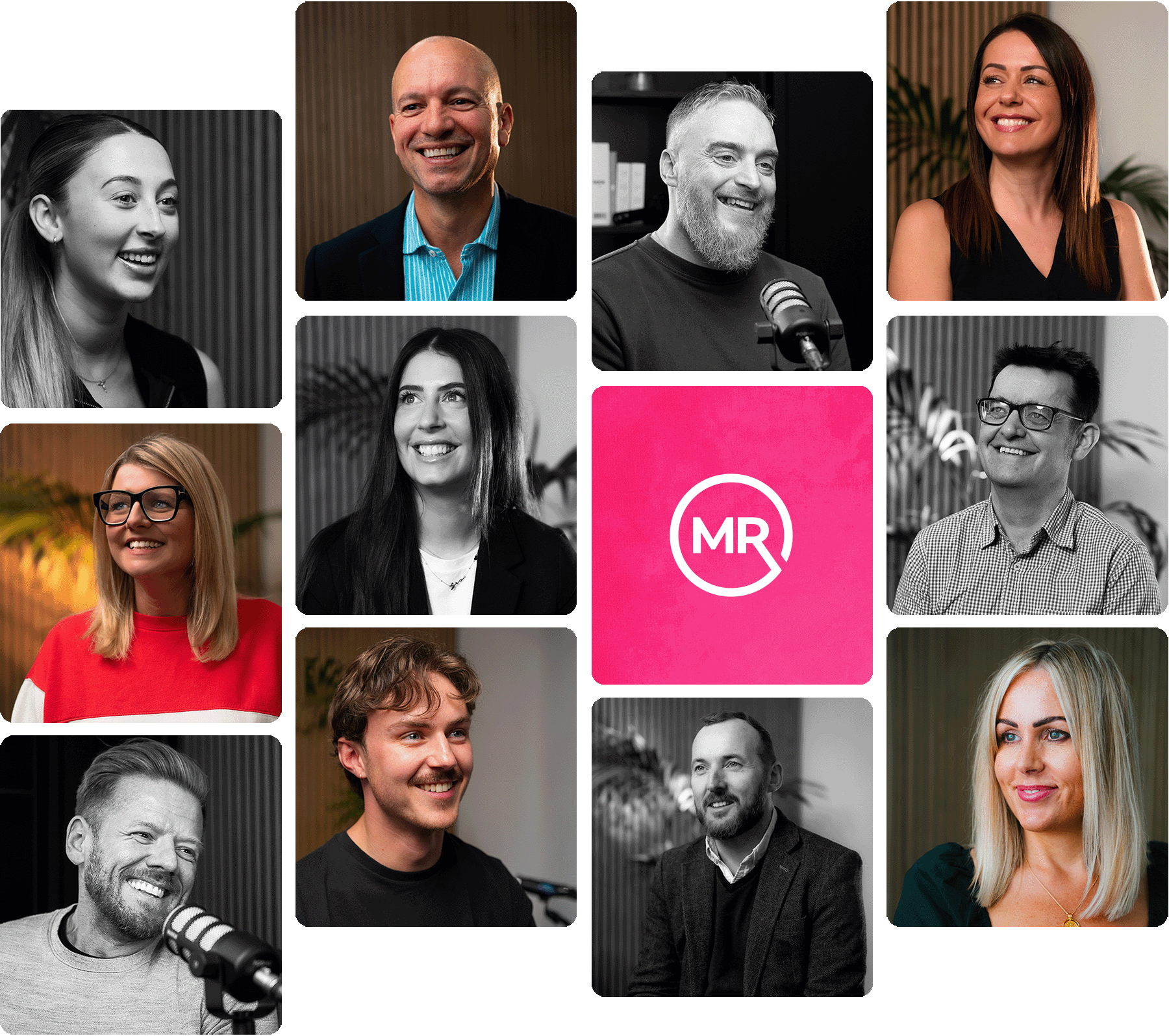 Collage of smiling Map Room team members, captured in candid and professional moments, alongside the Map Room logo—reflecting the people, personality, and purpose behind the brand.